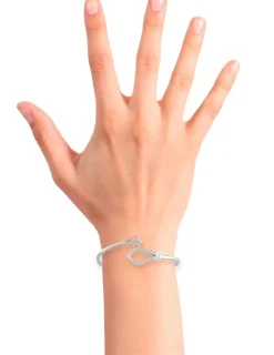 Bracelet rigide en argent 925 ‰ rhodié et oxydes de zirconium SO OR