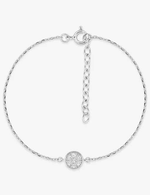 Bracelet rond en argent 925‰ rhodié et oxyde de zirconium SO OR