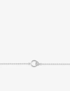 Bracelet rond et cœur en argent 925 ‰ rhodié et Oxyde de Zirconium SO OR