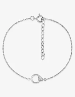 Bracelet rond et cœur en argent 925 ‰ rhodié et Oxyde de Zirconium SO OR