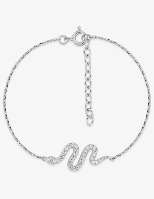 Bracelet serpent argent 925‰ rhodié et oxydes de zirconium SO OR
