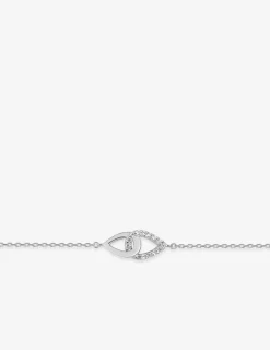 Bracelet souple en argent 925 ‰ rhodié avec oxydes de zirconium blancs SO OR