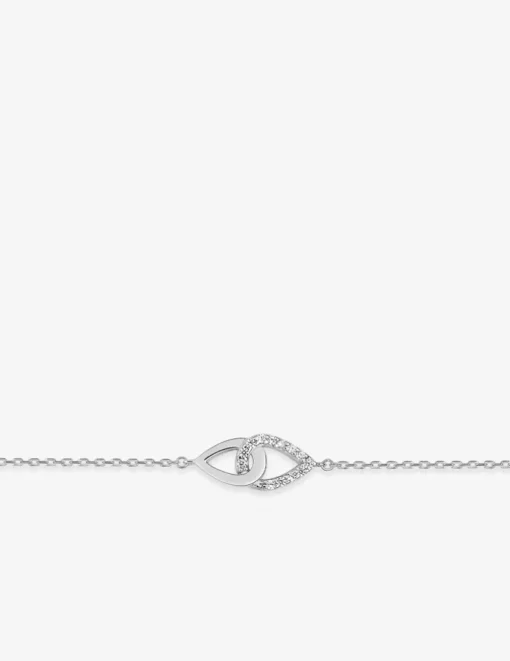 Bracelet souple en argent 925 ‰ rhodié avec oxydes de zirconium blancs SO OR