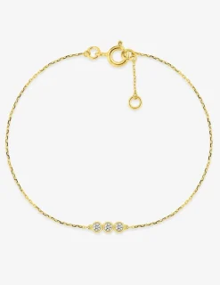 Bracelet trilogie oxydes de zirconium sertis clos or jaune 375‰ SO OR