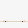 Bracelet triple croix or jaune 375‰, rubis SO OR