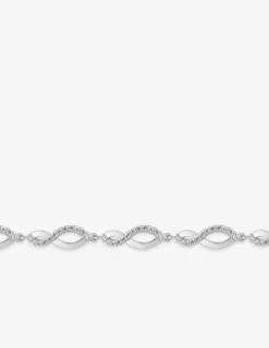Bracelet vagues argent 925‰ rhodié et oxydes de zirconium SO OR