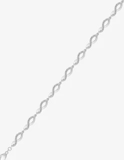 Bracelet vagues argent 925‰ rhodié et oxydes de zirconium SO OR