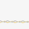 Bracelet vagues entrelacées plaqué or, rhodium et oxydes de zirconium SO OR