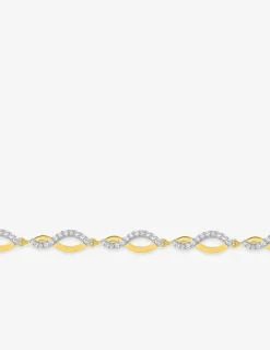 Bracelet vagues entrelacées plaqué or, rhodium et oxydes de zirconium SO OR