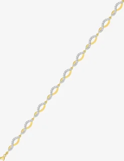 Bracelet vagues entrelacées plaqué or, rhodium et oxydes de zirconium SO OR