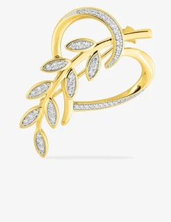 Broche fantaisie en plaqué or, rhodium et oxyde de zirconium SO OR