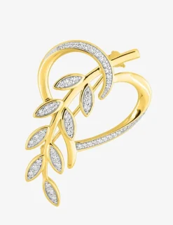 Broche fantaisie en plaqué or, rhodium et oxyde de zirconium SO OR