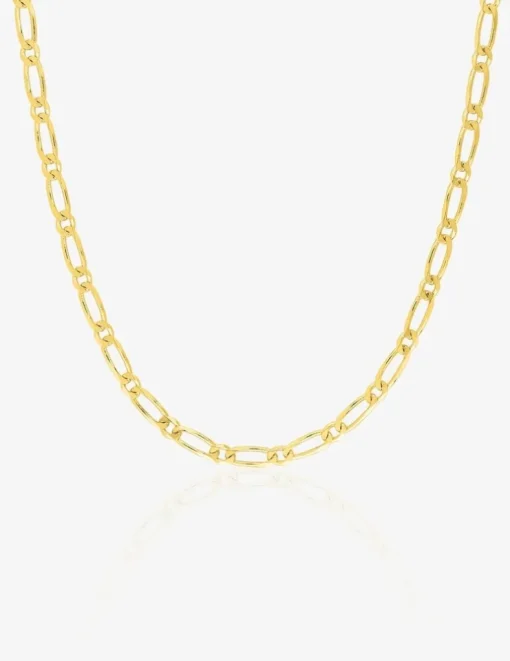 Chaine alternée ultra plate 1+1 en or jaune 375 ‰ SO OR