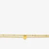 Chaine de cheville acier doré double chaine avec cœur SO OR