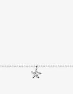 Chaine de cheville en argent 925 ‰ rhodié  étoile SO OR