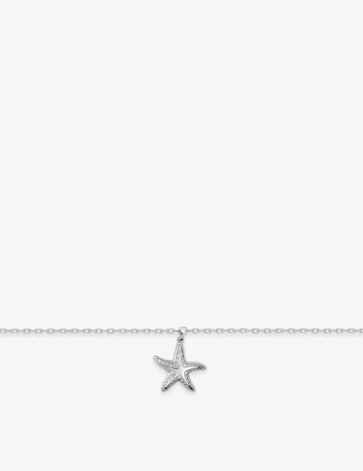 Chaine de cheville en argent 925 ‰ rhodié  étoile SO OR
