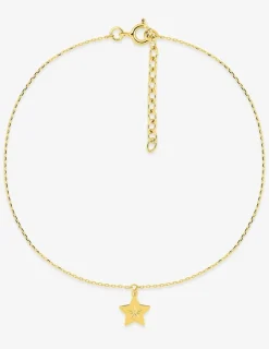 Chaine de cheville en or jaune 750‰ avec étoile SO OR