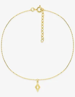 Chaine de cheville or 375 ‰ pendentif losange SO OR