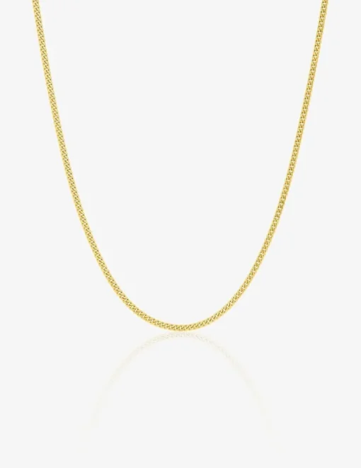 Chaine gourmette diamantée or jaune 750 ‰ 1 mm SO OR