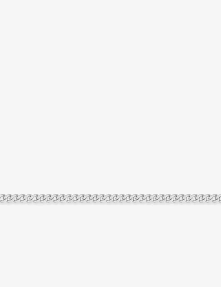 Chaine gourmette diamantée or blanc 750 ‰ 1,00 mm SO OR