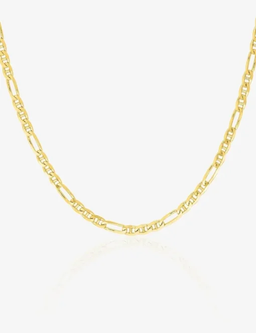 Chaine maille marine et baton 1+3 en or jaune 375 ‰ SO OR