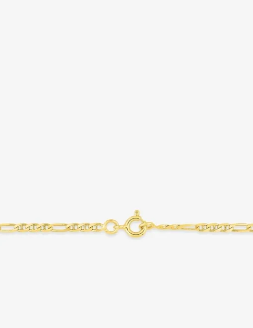 Chaine maille marine et baton 1+3 en or jaune 375 ‰ SO OR