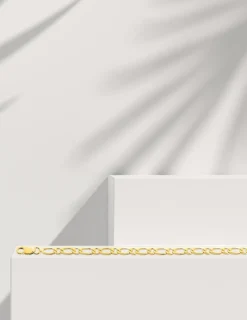 Chaîne alternée en or jaune 375 ‰ de largeur 4 mm SO OR