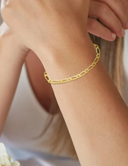 Chaîne alternée en or jaune 375 ‰ de largeur 4 mm SO OR