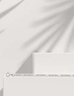 Chaîne bâton en or blanc 375 ‰ de largeur 3 mm SO OR