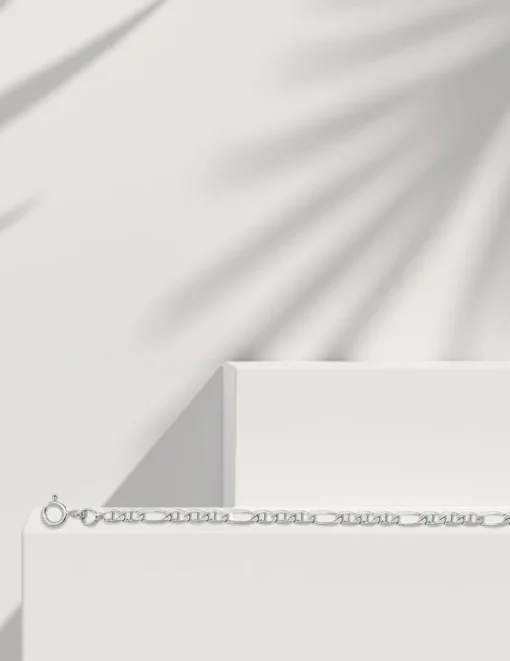 Chaîne bâton en or blanc 375 ‰ de largeur 3 mm SO OR