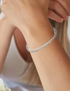 Chaîne bâton en or blanc 375 ‰ de largeur 3 mm SO OR