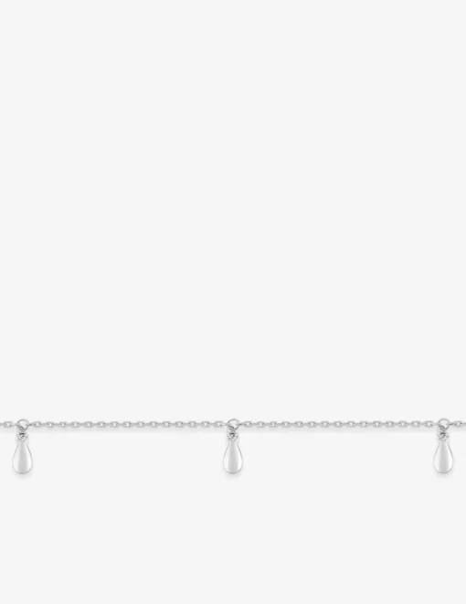 Chaîne de cheville gouttes argent 925‰ rhodié SO OR