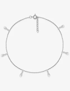 Chaîne de cheville gouttes argent 925‰ rhodié SO OR