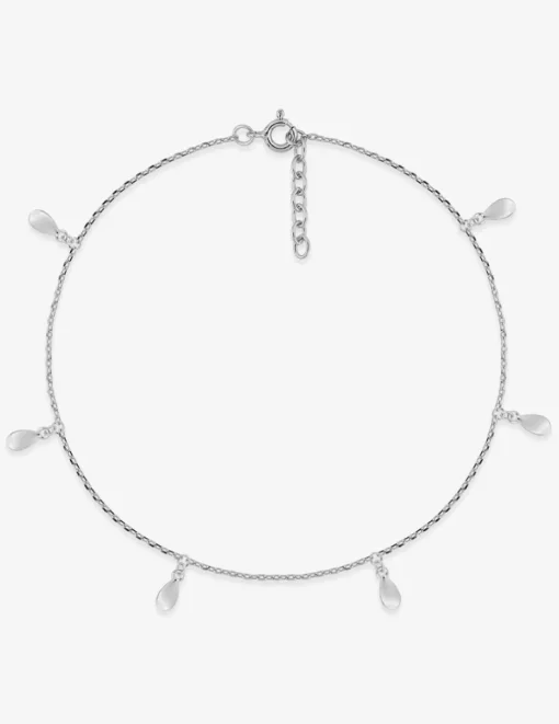 Chaîne de cheville gouttes argent 925‰ rhodié SO OR