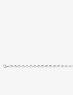 Chaîne de cheville grain de café en argent 925‰ rhodié SO OR