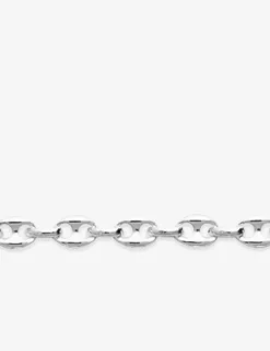 Chaîne de cheville grain de café en argent 925‰ rhodié SO OR