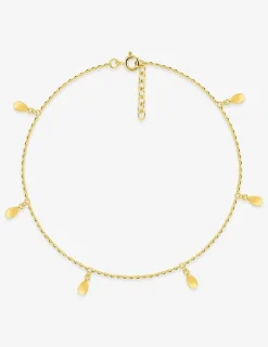 Chaîne de cheville plaqué or et gouttes SO OR