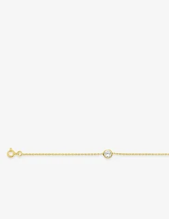 Chaîne de cheville plaqué or et oxyde de zirconium serti clos SO OR