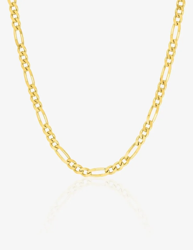 Chaîne figaro alternée 1+3 en or jaune 750 ‰ 2,5 mm de largeur SO OR