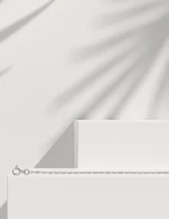 Chaîne forçat en or blanc 375 ‰ de largeur 1,5 mm SO OR