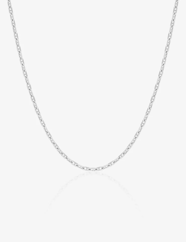 Chaîne forçat en or blanc 375 ‰ de largeur 1,5 mm SO OR