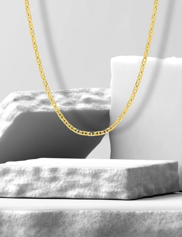 Chaîne forçat en or jaune 375 ‰ de largeur 2,5 mm SO OR