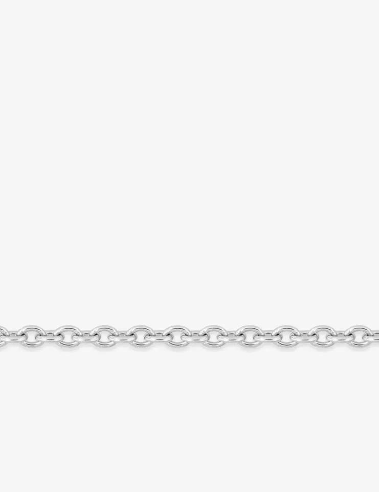 Chaîne forçat rond or blanc 375‰ 1 mm SO OR