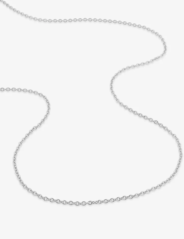 Chaîne forçat rond or blanc 375‰ 1 mm SO OR