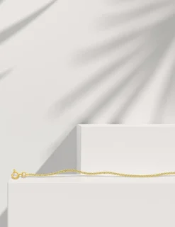 Chaîne Gourmette diamantée en or jaune 375 ‰ SO OR