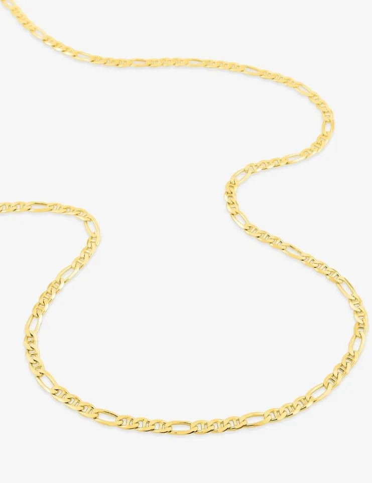 Chaîne maille bâton alternée 1+3 or jaune 375 ‰ 3 mm SO OR