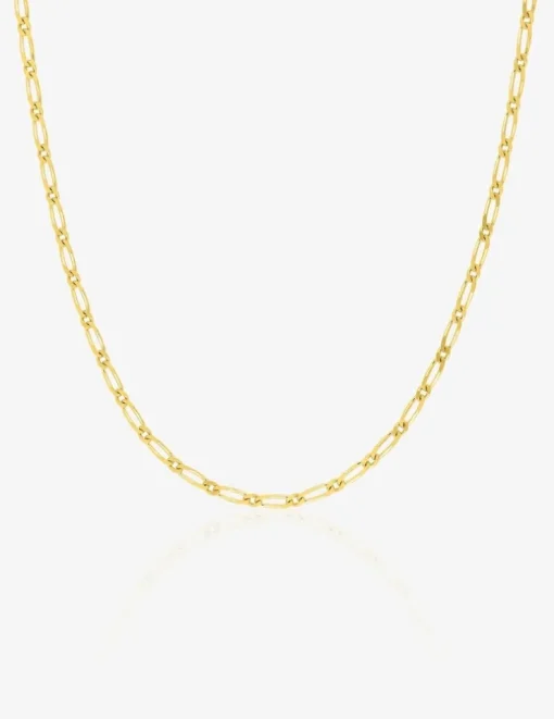 Chaîne maille cheval alternée 1+1 or jaune 375 ‰ 1,4 mm SO OR