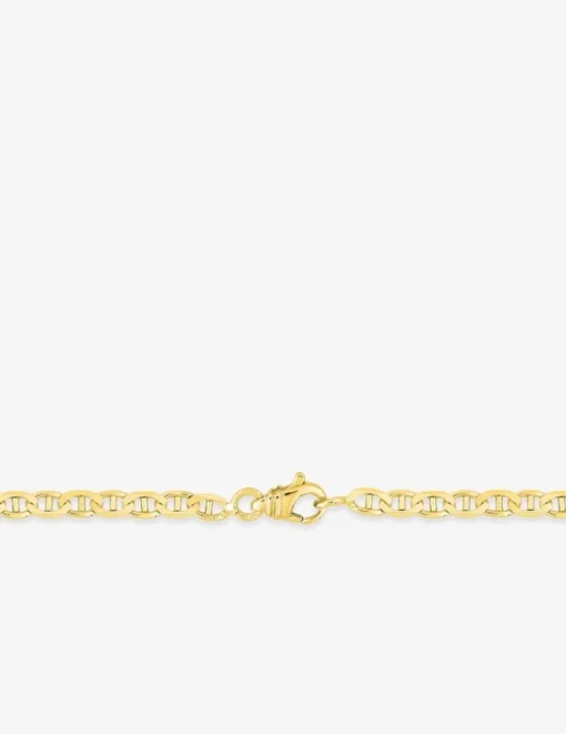Chaîne maille forçat marine plate or jaune 750 ‰ 3 mm SO OR