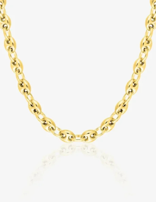 Chaîne maille grain de café creuse or jaune 750 ‰ 5 mm SO OR