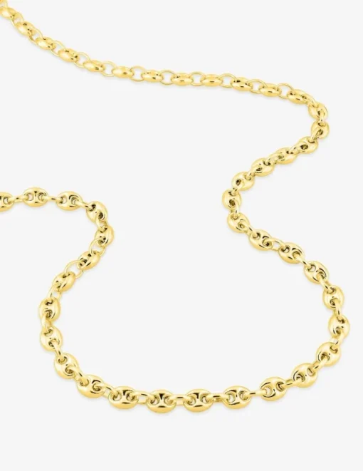 Chaîne maille grain de café creuse or jaune 750 ‰ 5 mm SO OR